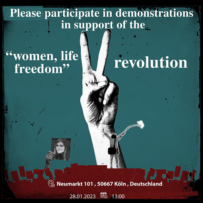 A call for a march in support of the revolution of “Woman-Life-Freedom” / Cologne, Germany + pdf-file