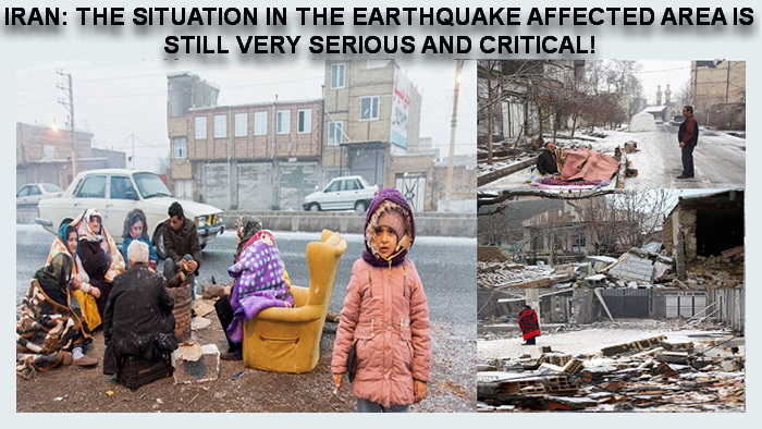 IRAN: THE SITUATION IN THE EARTHQUAKE AFFECTED AREA IS STILL VERY SERIOUS AND CRITICAL!